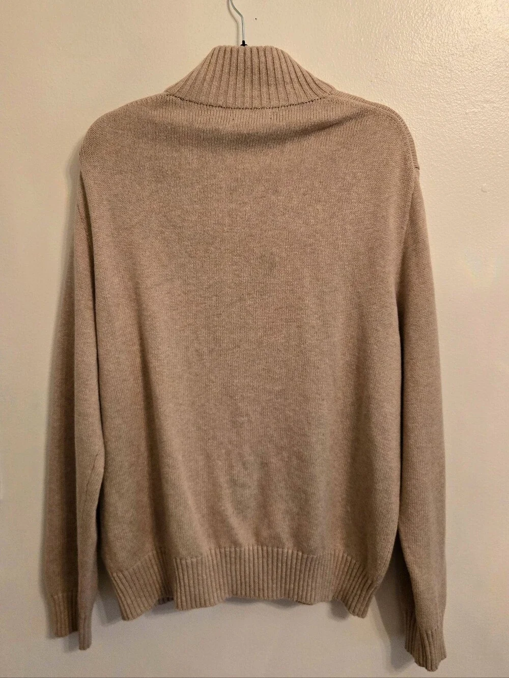 Polo Ralph Lauren Mens Cotton Mock Neck Tan Sweater XL